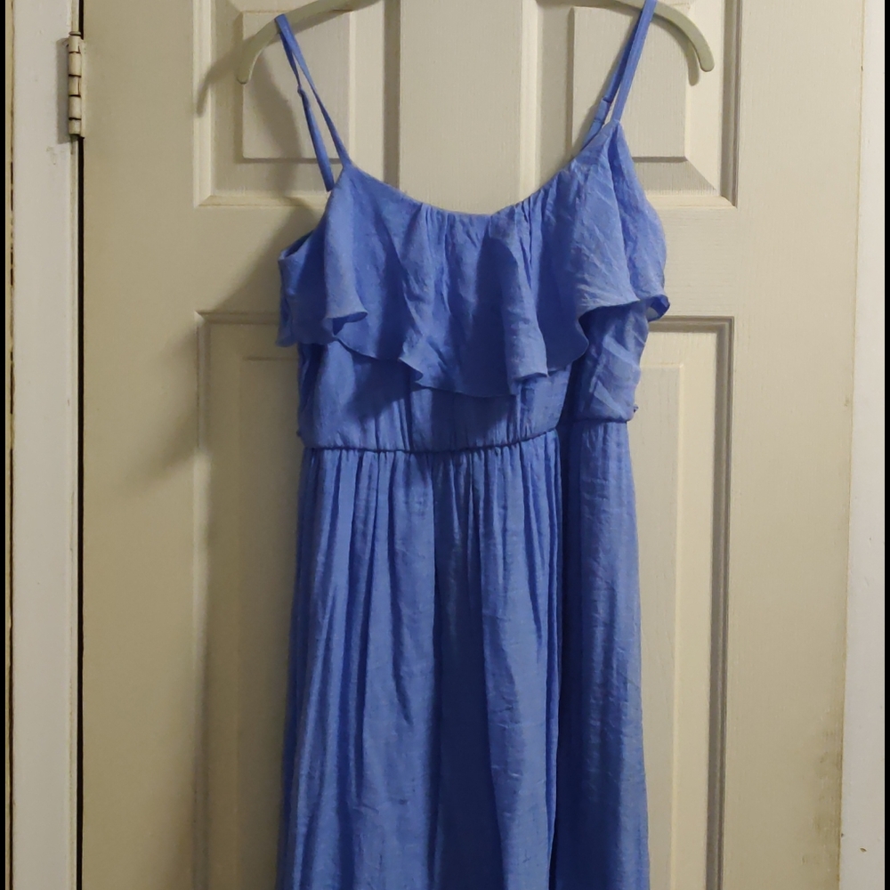 Blue ruffled summer dress